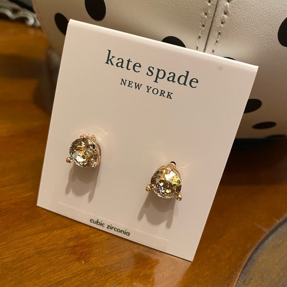 Kate Spade sparkle stud earrings in rose gold